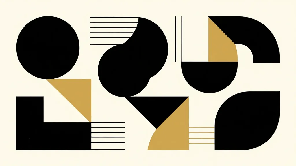 Abstract geometric forms gather around a bright central shape, with layered blocks and narrow paths suggesting a hidden system emerging into view.