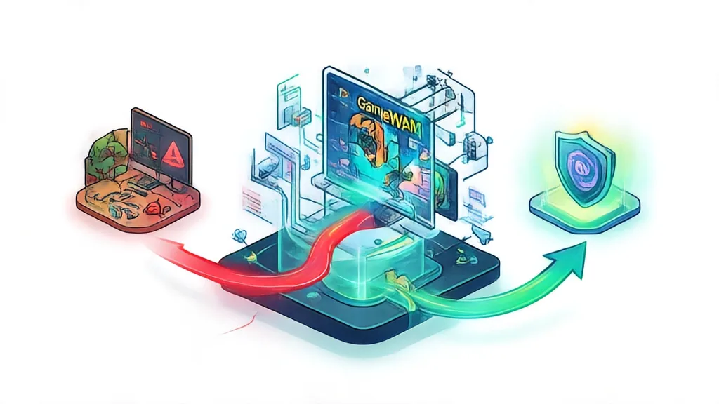 Editorial explainer illustration for GameWAM: A World Action Model for Video Games