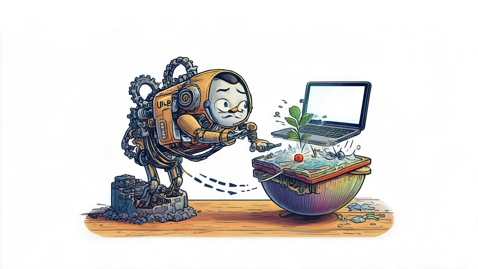 Editorial explainer illustration for UI-Venus-2 Technical Report