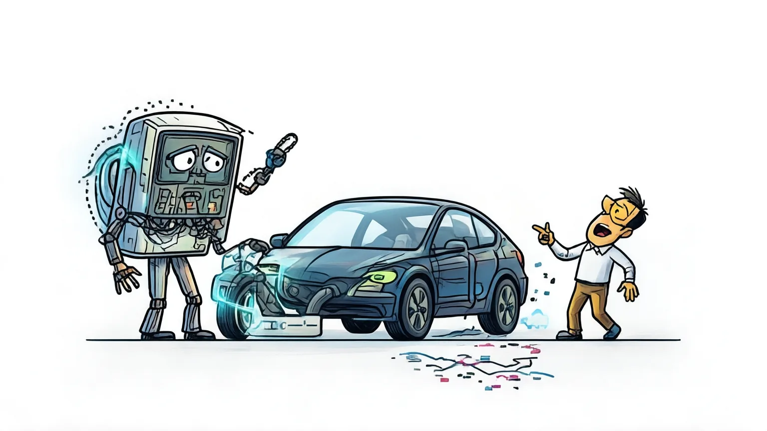 Editorial explainer illustration for DriveZero: End-to-End Driving Beyond Human Demonstrations