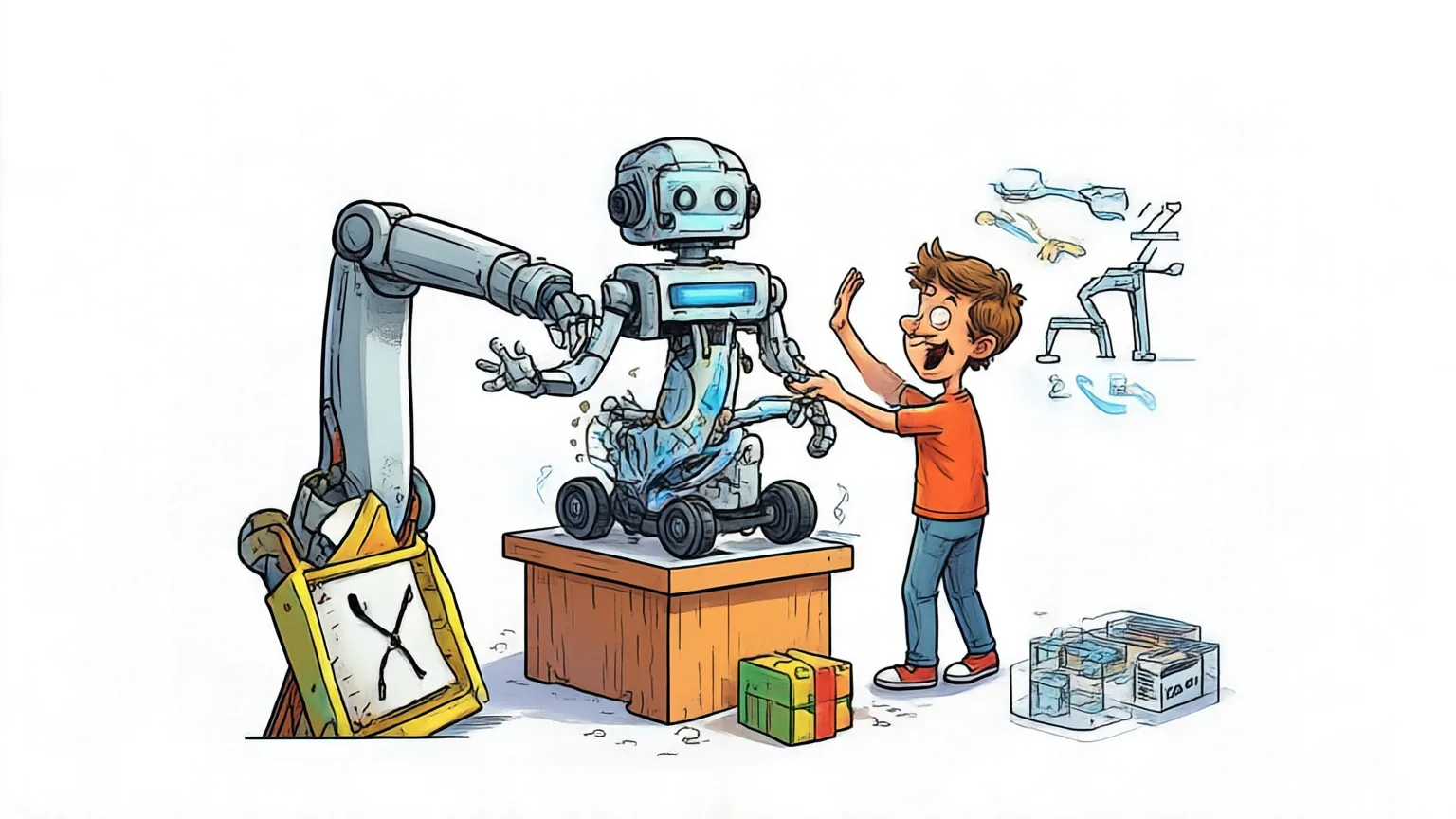 Editorial explainer illustration for GE-Act 2.0: Pretraining and Scaling a World-Action Model for Robotic Manipulation