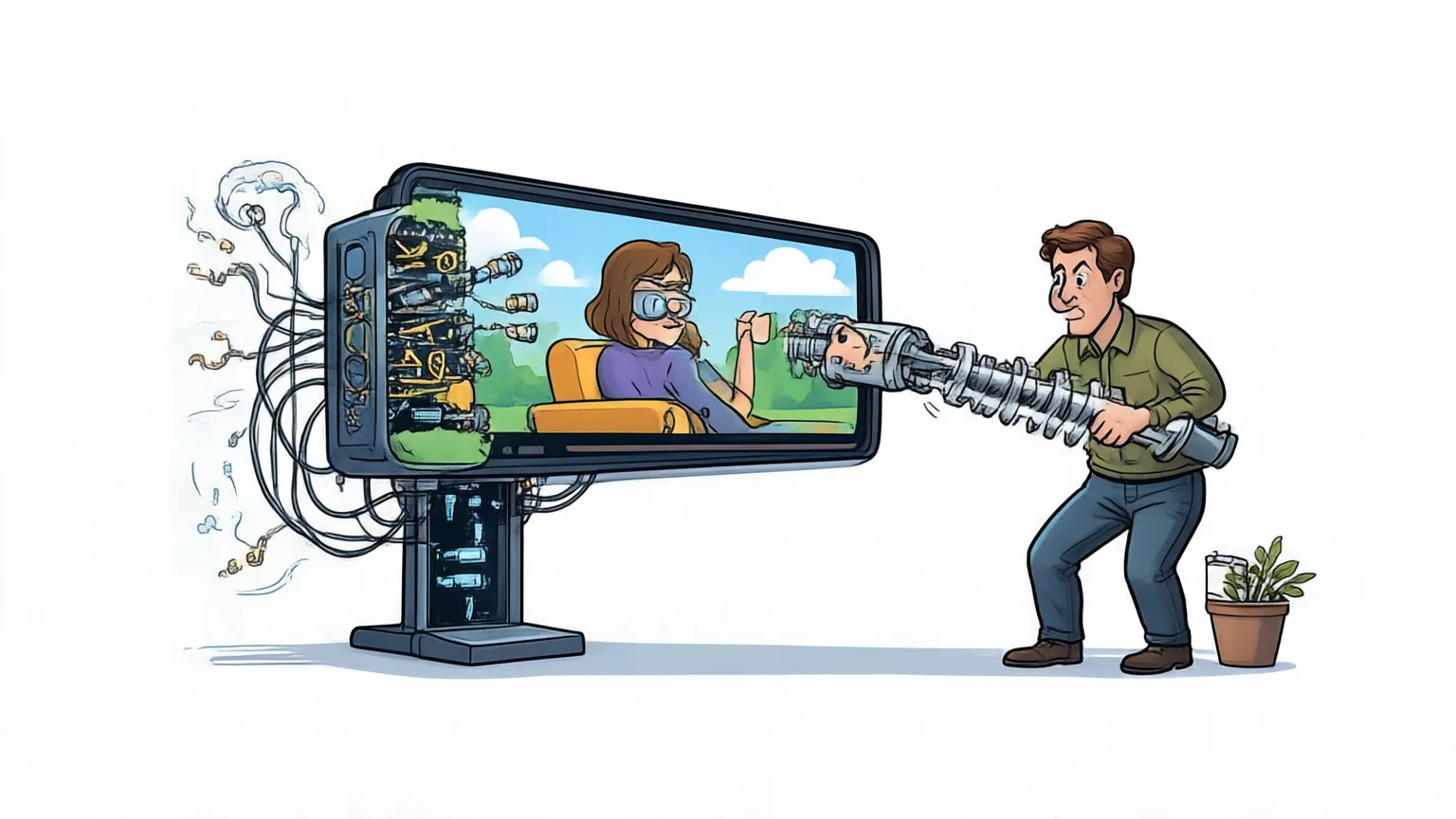 Editorial explainer illustration for OneStreamer: Unifying Perception, Memory, and Proactive Response in Streaming Video Interaction