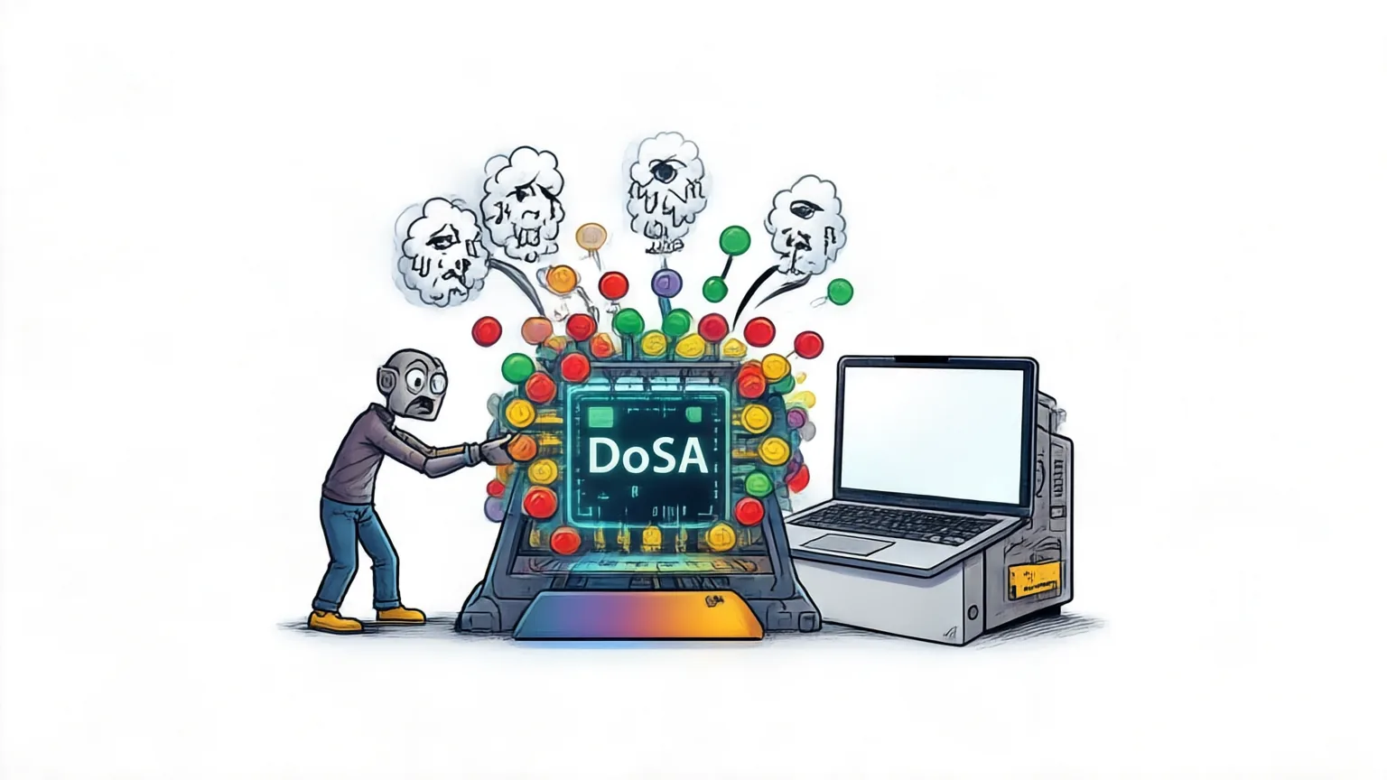 Editorial explainer illustration for DoSA: Dots Sparse Attention